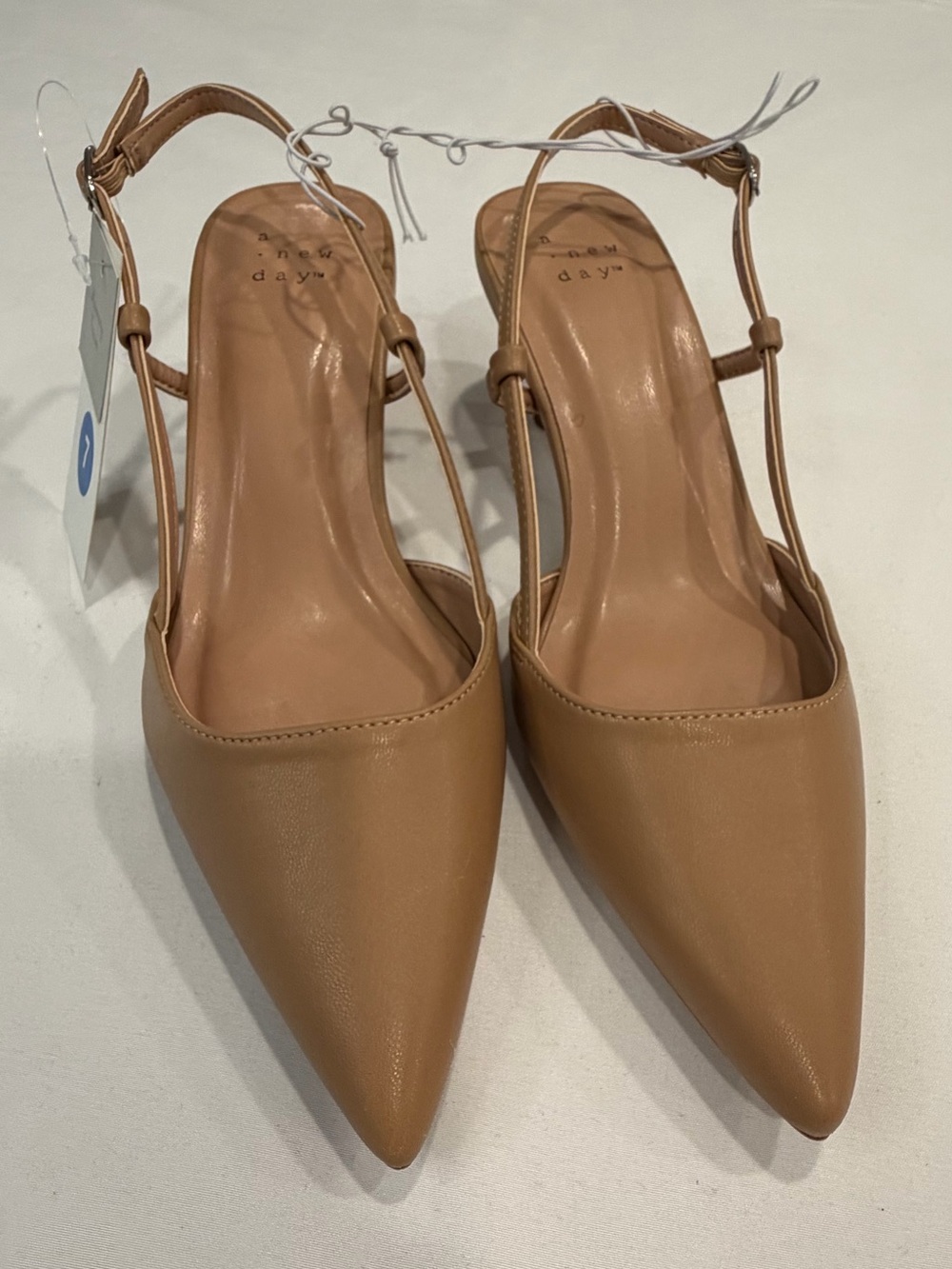 A New Day Women’s Tan Pointed Toe Slingback Pumps
